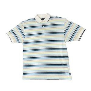 PING Men’s Polo Striped Multi color Golf Performance Shirt Size Medium